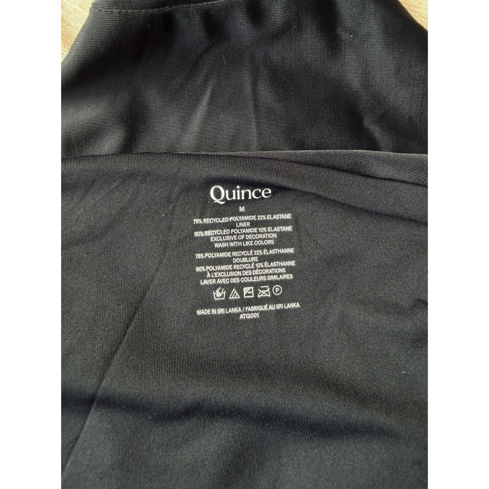 quince italian high-rise bikini bottom swimsuit in black, women size medium - Picture 6 of 6